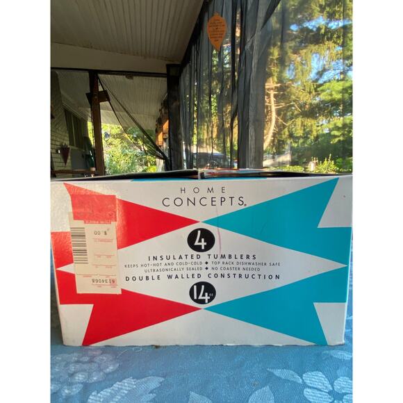 Home Concepts 4 pack of Insulated Tumblers 14 oz. Gardening Theme Pattern EUC - Picture 8 of 16